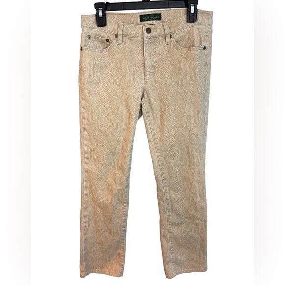 Lauren Ralph Lauren Snake Print Modern Straight Jeans 6 - Picture 1 of 13